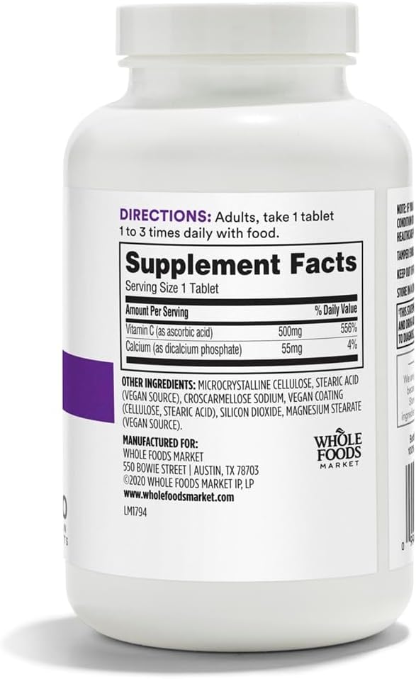 365 by Whole Foods Market, Vitamin C 500Mg, 250 Tablets (Pack of 2)