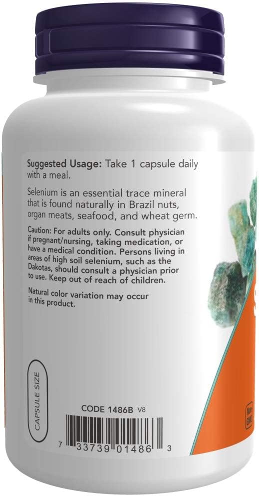NOW Foods Selenium 200 mcg VCaps, 180 ct