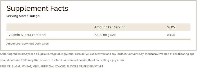 Beta Carotene 25, 000 MU softgels by Windmill - 100 ea