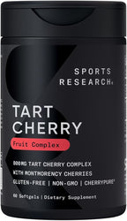 Sports Research Tart Cherry Capsules - Made from Montmorency Tart Cherries - Non-GMO & Gluten Free - 60 Liquid Softgels