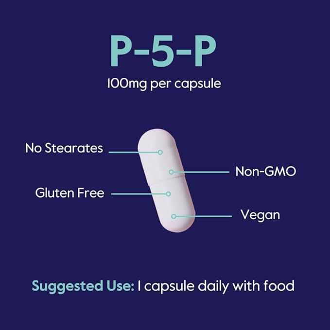BESTVITE P-5-P 100mg (120 Vegetarian Capsules) (CoEnzymated Form of B-6) - No Stearates - Vegan - Non GMO - Gluten Free - No Silicon Dioxide - No Gelatin