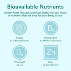 SmartyPants Prenatal Vitamins for Women, Multivitamin Gummies: Omega 3 Fish Oil (EPA/DHA), Biotin, Methylfolate, Vitamin D3, C, Vitamin B12,B6 A,K &Zinc, Inositol,(20 Day Supply),80 Count (Pack of 2)