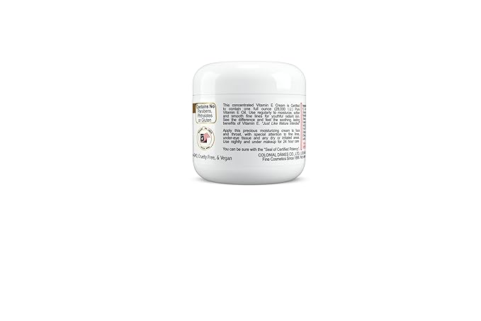 Colonial Dames Concentrated Vitamin E Moisturizing Cream 28,000 I.U. for Hydrating & Moisturizing Chapped Dry Skin & Fine Lines.