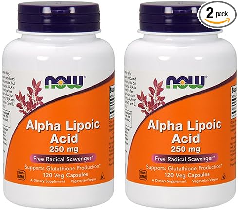 NOW Foods Alpha Lipoic Acid 250mg, 120 Vegetable Capsule (2 Pack)