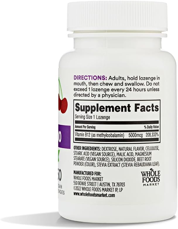 365 by Whole Foods Market, Methyl B-12 5000Mcg Cherry, 60 Lozenges