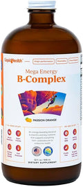 LIQUIDHEALTH 32 Oz Vitamin B Complex Liquid Multivitamin for Women & Men, Super B Complex, Mega B Vitamins Energy Supplement with B1, B2, B3, B5, B6, Methyl B12 Liquid, Folate & Biotin - Made in USA