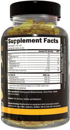 CONTROLLED LABS Orange Oximega Fish Oil Supplement 120 Softgels, EPA and DHA, 2000mg Omega- 3 Fatty Acids, Citrus-Flavor, Burpless Softgels (Pack of 2)