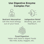 Nbpure Vegan Digestive Enzyme Complex – Daily Bloating, Gas, & Food Digestive Support for Women & Men – 12 Enzymes & 3 Herbs – Lactase, Protease, Lipase, Ginger, Cinnamon, Peppermint + More