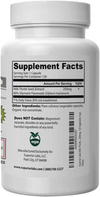 Superior Labs Milk Thistle NonGMO - 80% Silymarin Flavonoids - Powerful Formula for Healthy Liver, Kidney, Detox and Function, Energy - 250mg 4:1 Extract Yielding 1,000mg, 120 Vegetable Caps