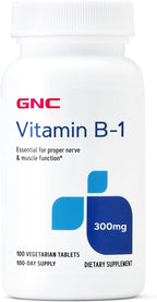 GNC Vitamin B-1 300mg - 100 Vegetarian Tablets | 100 Servings