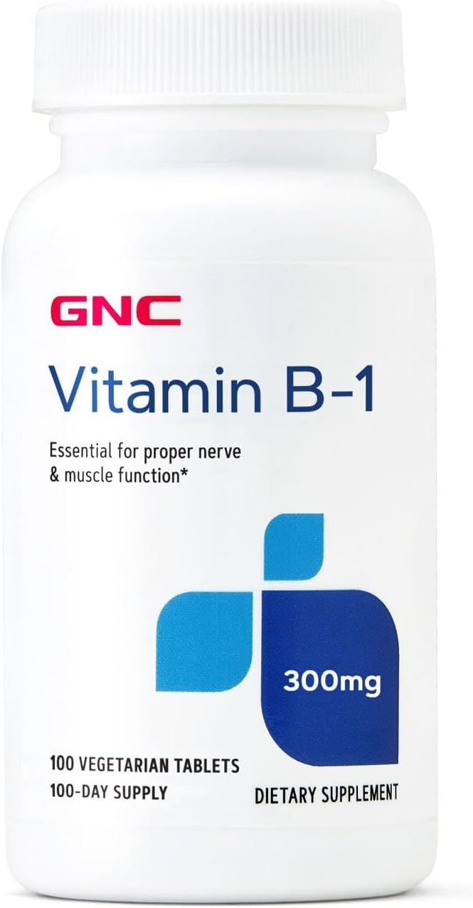 GNC Vitamin B-1 300mg - 100 Vegetarian Tablets | 100 Servings