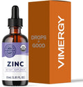 VIMERGY USDA Organic Zinc Supplements for Women & Men (7.5mg Liquid Zinc Per Serving) Fast-Absorbing Immune Support, Promotes Healthy Bones & Skin, Vegan