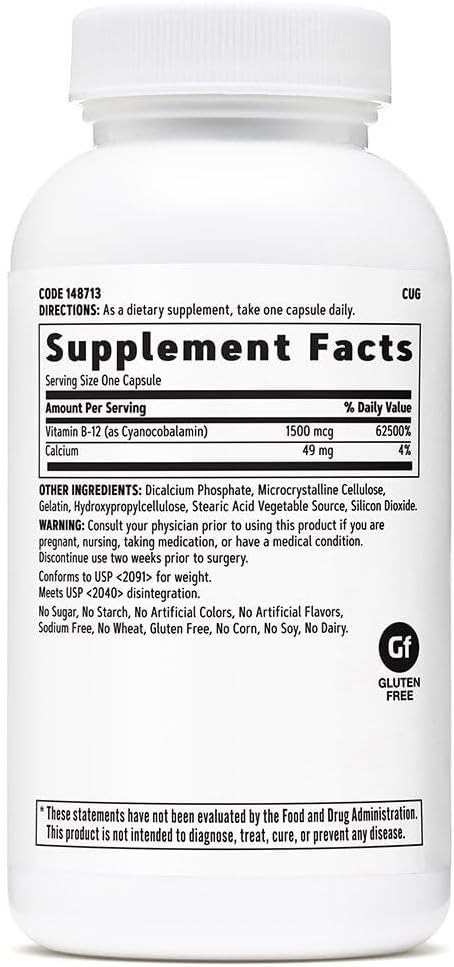 GNC Vitamin B-12 1500mcg, Supports Energy Production, 90 Capsules