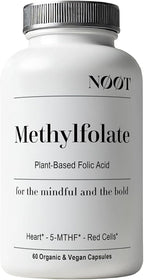 NOOT Organic Methylfolate 1000 mcg DFE, Plant-Sourced Folate with Naturally Occurring 5-MTHF for Energy, Mood, Methylation, Red Blood Cell Formation & Prenatal Readiness for Women & Men - 60 Capsules