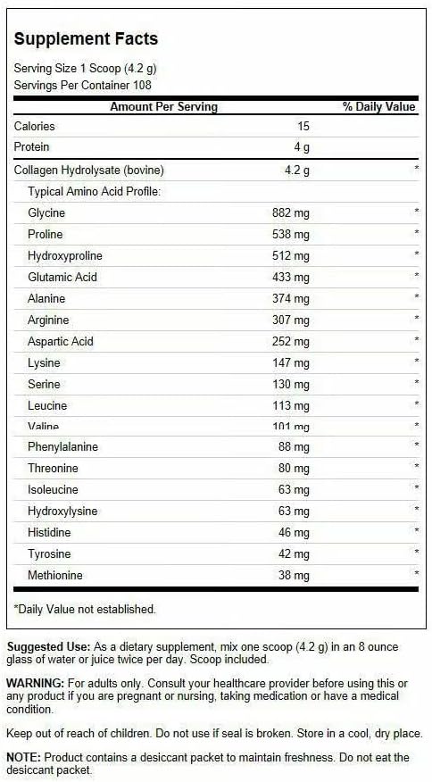 Swanson High Plains Collagen Hydrolysate Peptides Powder for Adults Over 30 Seeking Hair, Skin, Nail, and Joint Support - Unflavored (1 lb, 2 Pack)