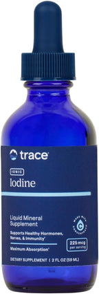 Trace Minerals Ionic Iodine 225 mcg - Gel Supplement to Support Immune System & Thyroid Health - Iodine Drops with Magnesium - Supports Healthy Nervous System - 2 fl oz (295 Servings)