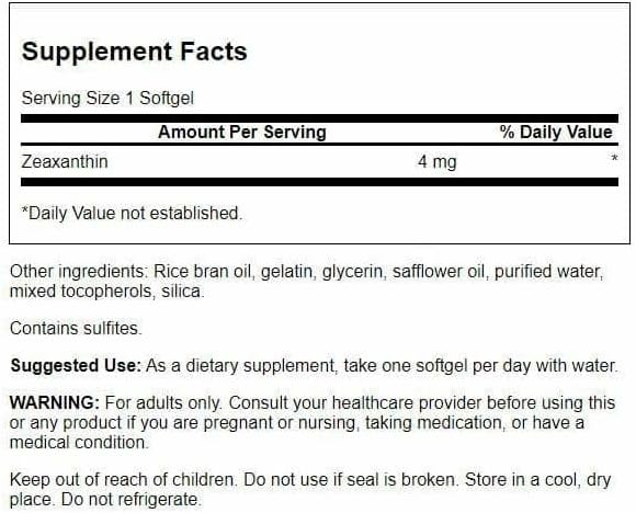 Swanson Zeaxanthin 4 Milligrams 60 Sgels (3 Pack)