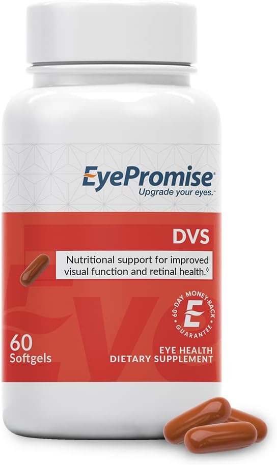 EyePromise DVS Eye Vitamin - 60 Softgels, 30-Day Supply - Eye Supplement with Zeaxanthin and Lutein for Retinal Support & Improved Visual Function