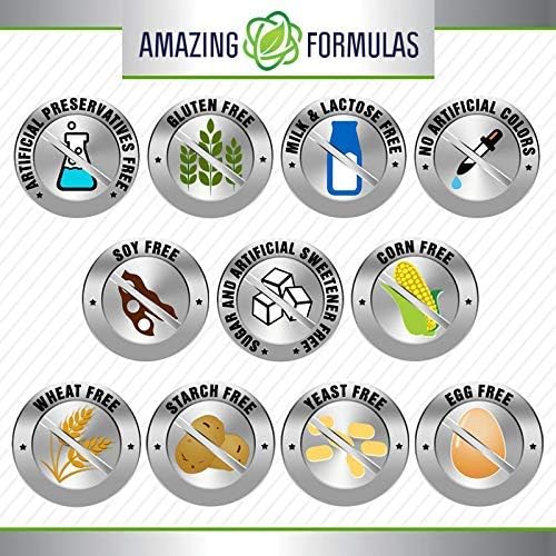 Amazing Formulas Quercetin Berberine | 250 mg Berberine and 250 mg Quercetin | Veggie Capsules Supplement | Non-GMO | Gluten Free | Made in USA (90 | 2 Pack)