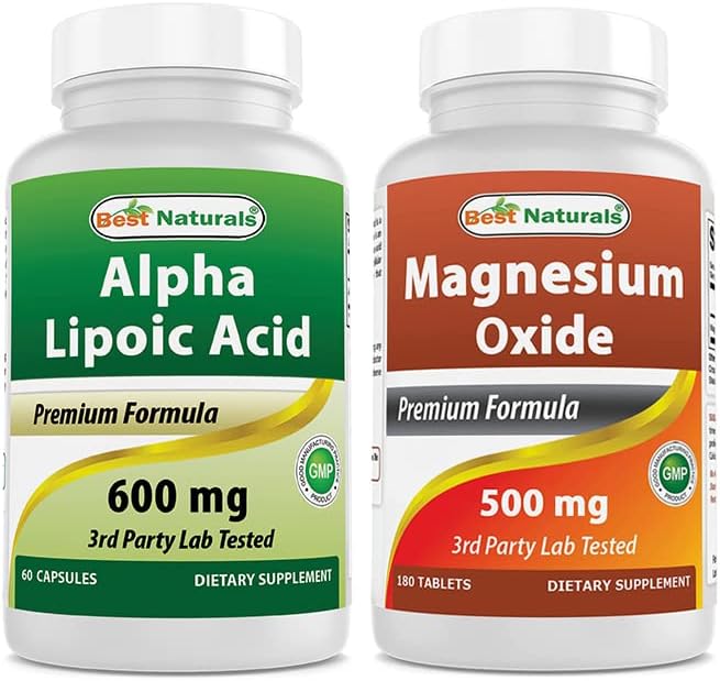Best Naturals Alpha Lipoic Acid 600 mg & Magnesium Oxide 500 mg