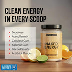 NAKED Citrus Energy - Citrus Flavored Clean Pre Workout Supplement for Men and Women, NSF Certified, Vegan Friendly, No Added Sweeteners, Colors Or Flavors - 30 Servings