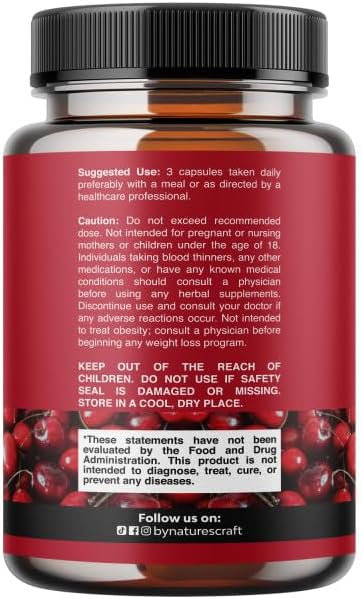 Natures Craft Extra Strength Tart Cherry Capsules - Tart Cherry Extract Capsules for Uric Acid Cleanse for Kidney Support - Fruit Extract Supplement for Urinary Tract Health & Joint Support - 240 Ct
