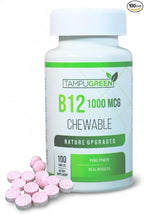 Vitamin B12 1000 mcg Energy, Nerve & Red Blood Cell Support Fast Dissolve Chewable Tablets Non-GMO Made in USA 100 Count