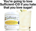 Sufficient-C High-Dosed 4000 mg. Vitamin C Lemon Peach Immune-Ade Drink Mix 250 gram Size - Refreshing with Generously Dosed L-lysine, Bromelain & 96% Pure, Caffeine-Free Green Tea Extract