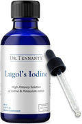 Liquid Lugol's Iodine Supplement 2% | Potassium Iodide Formula | Thyroid & Hormonal Balance Support | 2 Fl Oz with Dropper | 240 Servings | Dr. Tennant's