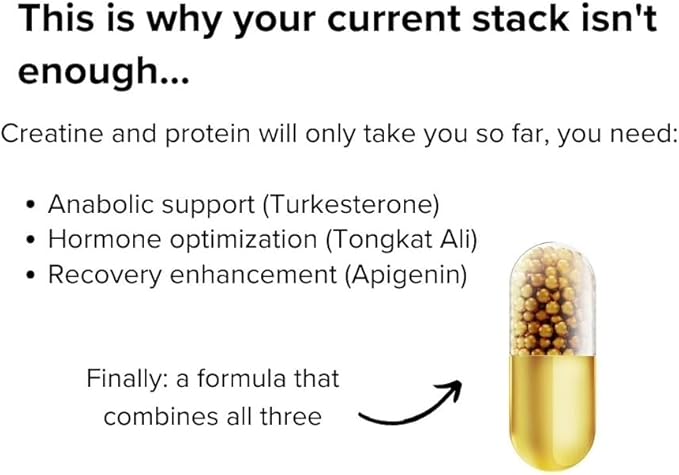 Turkesterone & Tongkat Ali for Men (60 Capsules) - Turkesterone 500mg + Tongkat Ali 500mg + Apigenin 25mg + BioPerine 5mg per serving to boost stamina, muscle growth and builder - Made in The USA