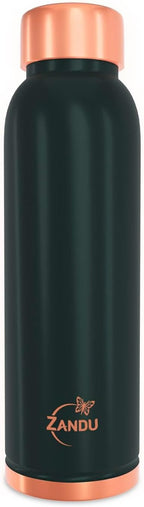 Zandu Copper Bottle (Green): Prepared with 100% Pure Copper | Useful in Promoting Overall Health (Pack of 950 ml)