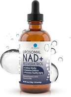 Dr. Robaina Liposomal NAD⁺ Liquid Drops – Doctor-Formulated with Trans-Resveratrol, Quercetin, CoQ10, Vitamin B3 & TMG – 400 mg NAD⁺ per 4 mL Serving – Berry Flavor, Amber Glass Dropper, 4 fl oz