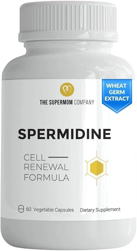Spermidine Supplement – 60 Vegetable Capsules – Wheat Germ Extract with 1000 mg Spermidine, Enhanced with BioPerine for Optimal Absorption (1-Pack)