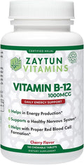 Zaytun Halal Vitamin B12 1000mcg, Promotes Energy Production, Metabolism and Healthy Nervous System - Vegetarians and Vegans Formula - Dairy-Free - 4 Months Supply - Made in USA