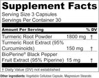 Essential Elements Turmeric Curcumin - Joint, Heart & Brain Support - with BioPerine for Optimal Absorption 1950 mg - 90 Count - 30 Servings