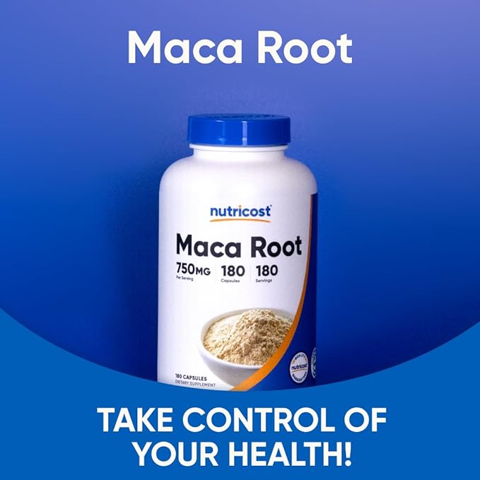 Nutricost Maca Root Capsules (Lepidium meyenii) 750mg, 180 Capsules, 180 Servings (Pack of 2)