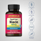 Lindberg Niacin 500mg Flush Free | 120 Capsules | Vitamin B3 Supplement | Non-GMO, Gluten Free