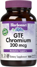 Bluebonnet Nutrition GTF Chromium 200mcg, Essential Minerals Supplement for Women & Men - Soy-Free, Gluten-Free, Non-GMO, Kosher Certified, Dairy-Free, Vegan, 100 Vegetable Capsules