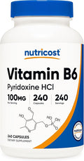 Nutricost Vitamin B6 (Pyridoxine HCl) 100mg, 240 Capsules