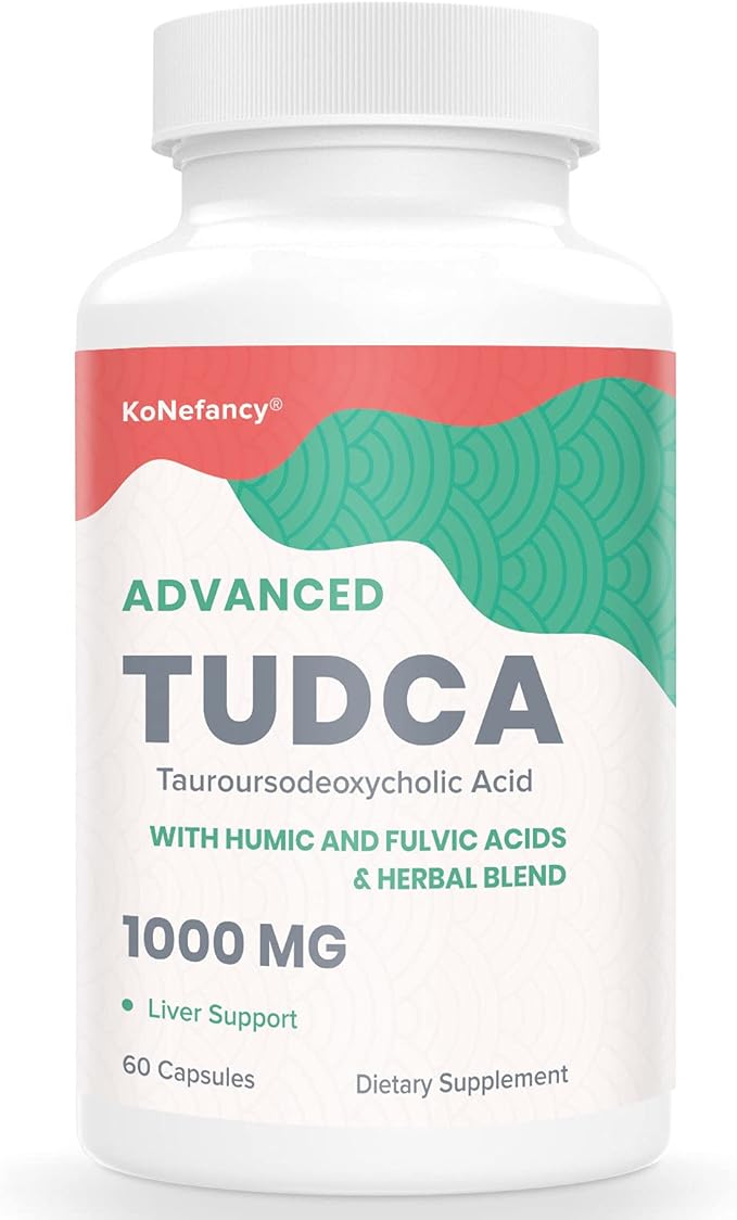 KoNefancy TUDCA Liver Supplements 1000 mg-Bile Salts for Liver Detox-Milk Thistle Herbal Blend with Fulvic and Humic Acid for Liver,Digestive Health,60 Vegan Capsules