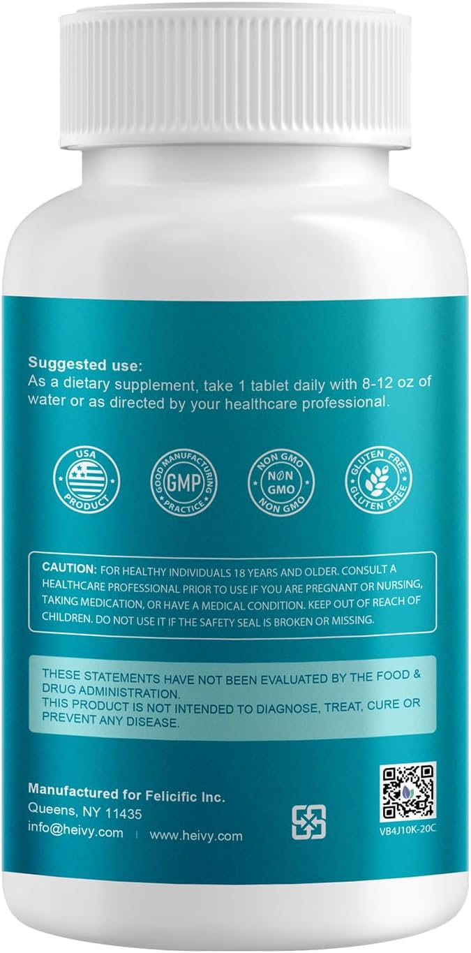 Heivy Sodium Chloride Tablets 1000mg - Pure Salt Tablets, 365 Tablets, Sodium Chloride, Non-GMO - Electrolyte Balance and Hydration Support, Electrolytes Replenisher Hydration Drink