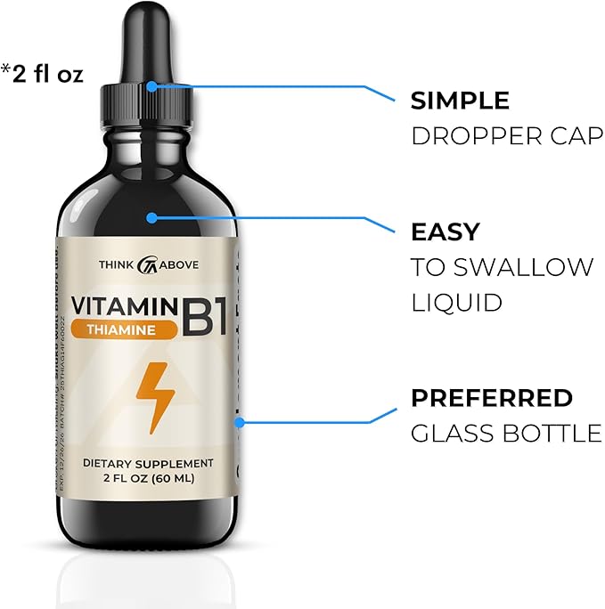 Think Above Vitamin B1 Thiamine Mononitrate - Liquid Drops Supplement (2 FL OZ)