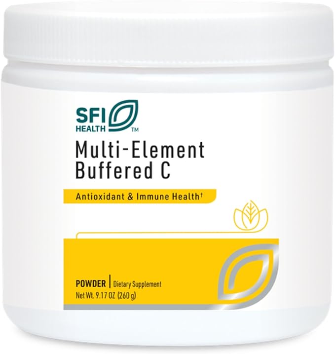 SFI Health Klaire Labs Multi-Element Buffered C Powder with Quercetin Bioflavonoid & L-Glutathione to Support Antioxidant Protection, Hypoallergenic & Gentle on Stomach (65 Servings, 260 Grams)