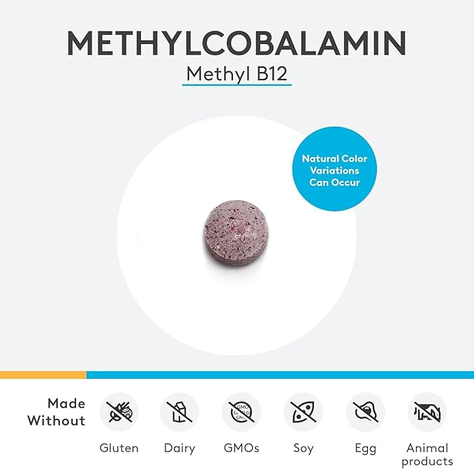 XYMOGEN Methylcobalamin - 5 mg Vitamin B12 - Supports Healthy Methylation, Neurological Health & Red Blood Cell Formation - Non-GMO & Gluten Free - 60 Quick-Disssolve Tablets