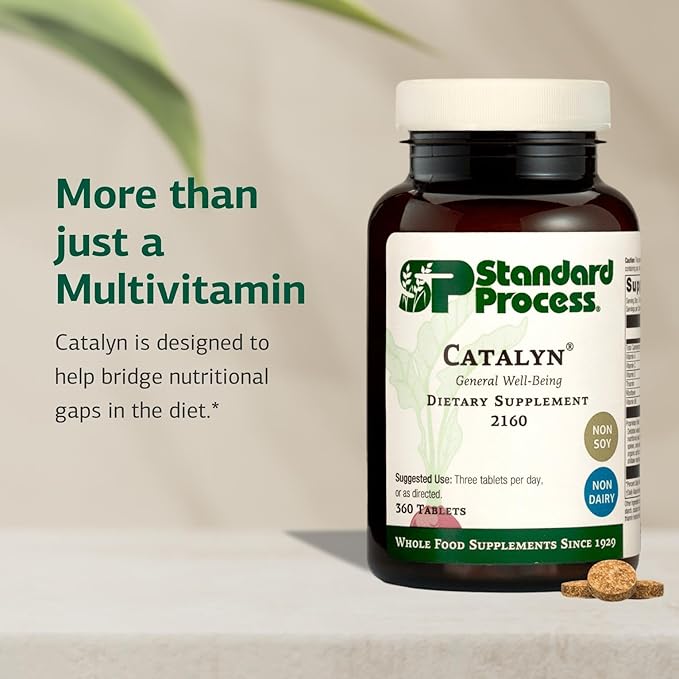 Standard Process Catalyn General Well-Being Dietary Supplement - Non-Dairy & Non-Soy - Daily Vitamins & Nutrients - 360 Tablets