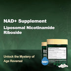 Liposomal NAD+ Supplement, Nicotinamide Riboside with Resveratrol 900mg for Women and Men, High Purity NAD Booster Supplement for Energy & Healthy Aging - 90 Capsules