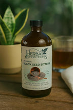 Organic Black Seed Bitters with Maca and Honey - Infused with 20+ Herbs and Roots - Vegan and Gluten-Free 16 Ounces