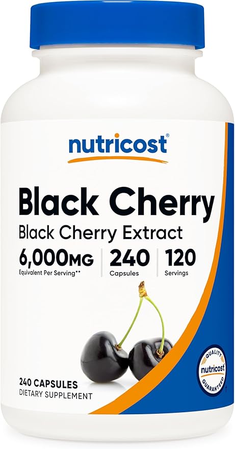 Nutricost Black Cherry Extract 240 Capsules for 120 Servings - Vegan, GMO-Free, Gluten-Free