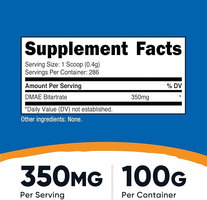 Nutricost Pure DMAE-Bitartrate Powder 100 Grams
