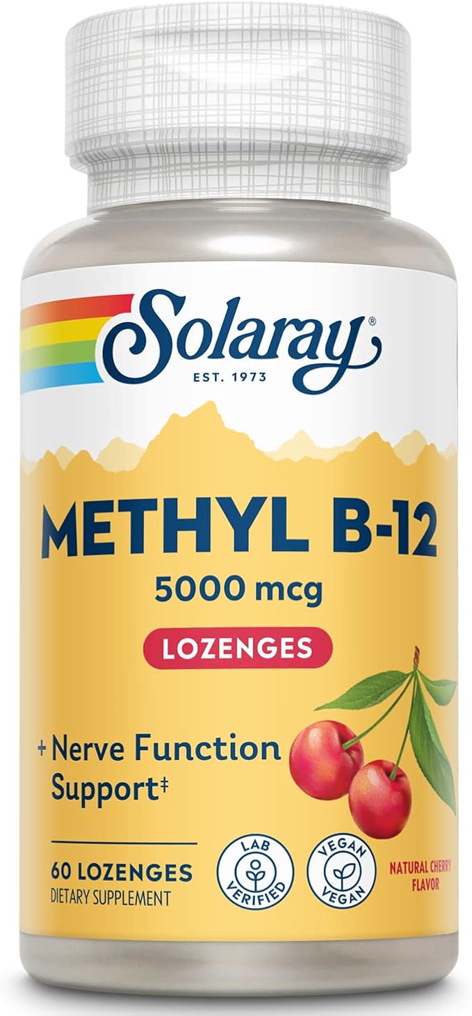 SOLARAY Methyl B12, Lozenge, Cherry (Btl-Plastic) 5000mcg | 60ct
